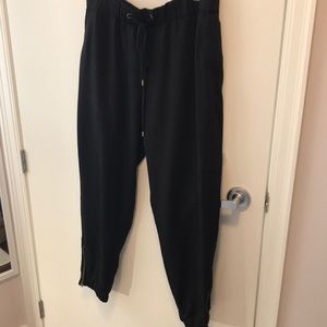 Eileen Fisher black joggers with ankle zippers